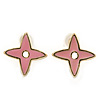Children's/ Teen's / Kid's Tiny Baby Pink Enamel 'Star' Stud Earrings In Gold Plating - 10mm Diameter