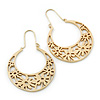 Gold Tone Hoop Earrings With Beaded Charms - 40mm D - avalaya.com