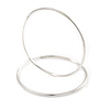Medium Slim Hoop Earrings In Silver Tone Metal - 37mm D