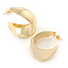 Medium Polished Gold Plated Half Hoop/ Creole Earrings - 37mm L