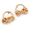 Small Hoop with Multi Ring Earrings In Gold Tone Metal - 40mm Drop