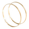 Oversized Hoop Earrings In Gold Tone Metal with Etched Detailing - 90mm Diameter