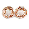 Polished Rose Gold Knot Stud Earrings - 25mm D