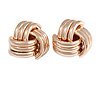 Polished Rose Gold Tone Knot Clip On Earrings - 20mm D