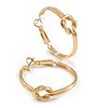 30mm Polished/ Textured Knot Hoop Earrings In Gold Tone Metal