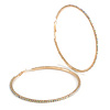 95mm Oversized AB Crystal Hoop Earrings In Gold Tone Metal