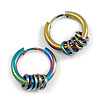 18mm D/ Minimalist Small Sleeper Hoop Huggie Earrings in Chameleon Tone Suitable for Men/Women