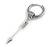 1Pcs Single Dangle Arrow Charm Hoop Huggie Earring for Men/Women/Unisex In Silver Tone/ 18mm D