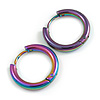 Minimalist Small Sleeper Hoop Huggie Earrings in Chameleon Tone Suitable for Men/Women/18mm D