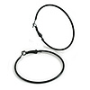 50mm D/ Black Enamel Slim Hoop Earrings/ Large