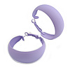 40mm D/ Wide Lilac Hoop Earrings in Matt Finish - Medium Size