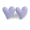 Lilac Acrylic Heart Stud Earrings (one-sided design) - 25mm Tall