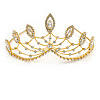 Statement Bridal/ Wedding/ Prom Gold Plated Austrian Crystal Leaf Tiara