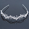 Bridal/ Wedding/ Prom Rhodium Plated Clear Crystal Wavy Tiara Headband