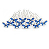 Bridal/ Wedding/ Prom/ Party Set Of 12 Silver Tone Sapphire Blue Coloured CZ Butterfly Hair Pins