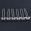 Bridal/ Wedding/ Prom/ Party Set Of 6 Rhodium Plated Crystal 'Butterfly'  Hair Pins