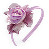 Thin Pink Silk Rose Flower Alice/ Hair Band/ HeadBand