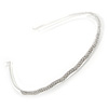 Bridal/ Wedding/ Prom Rhodium Plated Clear Crystal Two Row Wavy Tiara Headband