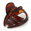 Medium Butterfly Brown Acrylic Hair Claw - 50mm Width