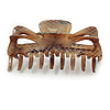 Large Snake Print Shiny Acrylic Hair Claw/ Clamp (Brown/ Beige) - 11.5cm Long