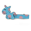 Children's/ Teen's / Kid's Light Blue/ Pink Donkey Acrylic Hair Beak Clip/ Concord Clip/ Clamp Clip In Silver Tone - 50mm L