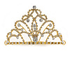 Bridal/ Wedding/ Prom/ Party Gold Plated Clear Crystal Hair Comb/ Tiara - 10.5cm
