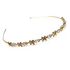 Bridal/ Wedding/ Prom Gold Plated Clear Crystal Butterfly Tiara Headband
