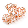 Polished Rose Gold Tone Shell Design Hair Claw/ Clamp - 75mm Across