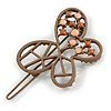 Taupe Brown Butterfly Hair Slide/ Grip - 50mm Across