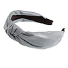 Wide Chunky Metallic Silver PU Leather, Faux Leather Knot Hair Band/ HeadBand/ Alice Band