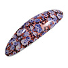 Romantic Floral Acrylic Oval Barrette/ Hair Clip in Purple/ Black/ Brown - 90mm Long