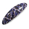 Purple/ Black Feather Motif Acrylic Oval Barrette/ Hair Clip - 95mm Long