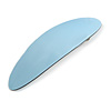 Pastel Blue Acrylic Oval Barrette/ Hair Clip In Silver Tone - 95mm Long