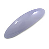Pastel Purple Acrylic Oval Barrette/ Hair Clip In Silver Tone - 95mm Long