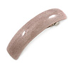 Pastel Pink Сheckered Print with Glitter Acrylic Square Barrette/ Hair Clip In Silver Tone - 90mm Long