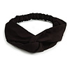 Classic Black Twisted Fabric Elastic Headband/ Headwrap