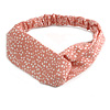 Pink/ White Floral Twisted Fabric Elastic Headband/ Headwrap