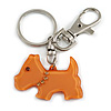 Brown Plastic Scottie Dog Keyring/ Handbag Charm