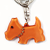 Brown Plastic Scottie Dog Keyring/ Handbag Charm
