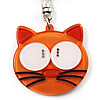Plastic Funky Cat Key Ring/Handbag Charms (Brown)