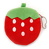 Yummy Strawberry Red/ Green Fabric Coin Purse/ Bag Charm for Kids - 10cm Width