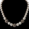 Silver Bead Glass Pearl Necklace