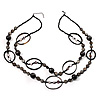 Boho Two Strand Bead Black Fashion Necklace