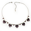 5 Purple Glittering Heart Necklace