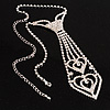 Austrian Crystal Heart Necktie (Clear)