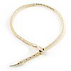 Mesmerizing Gold Tone Snake With Red Eyes Choker Necklace