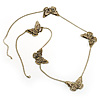 Long Antique Bronze Butterfly Necklace