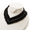 V-Shape Black Bead Choker Necklace