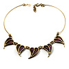 Brass Chilly Peppers Choker Necklace