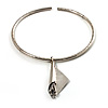 Hammered Stainless Steel Lucky Sail Choker Necklace